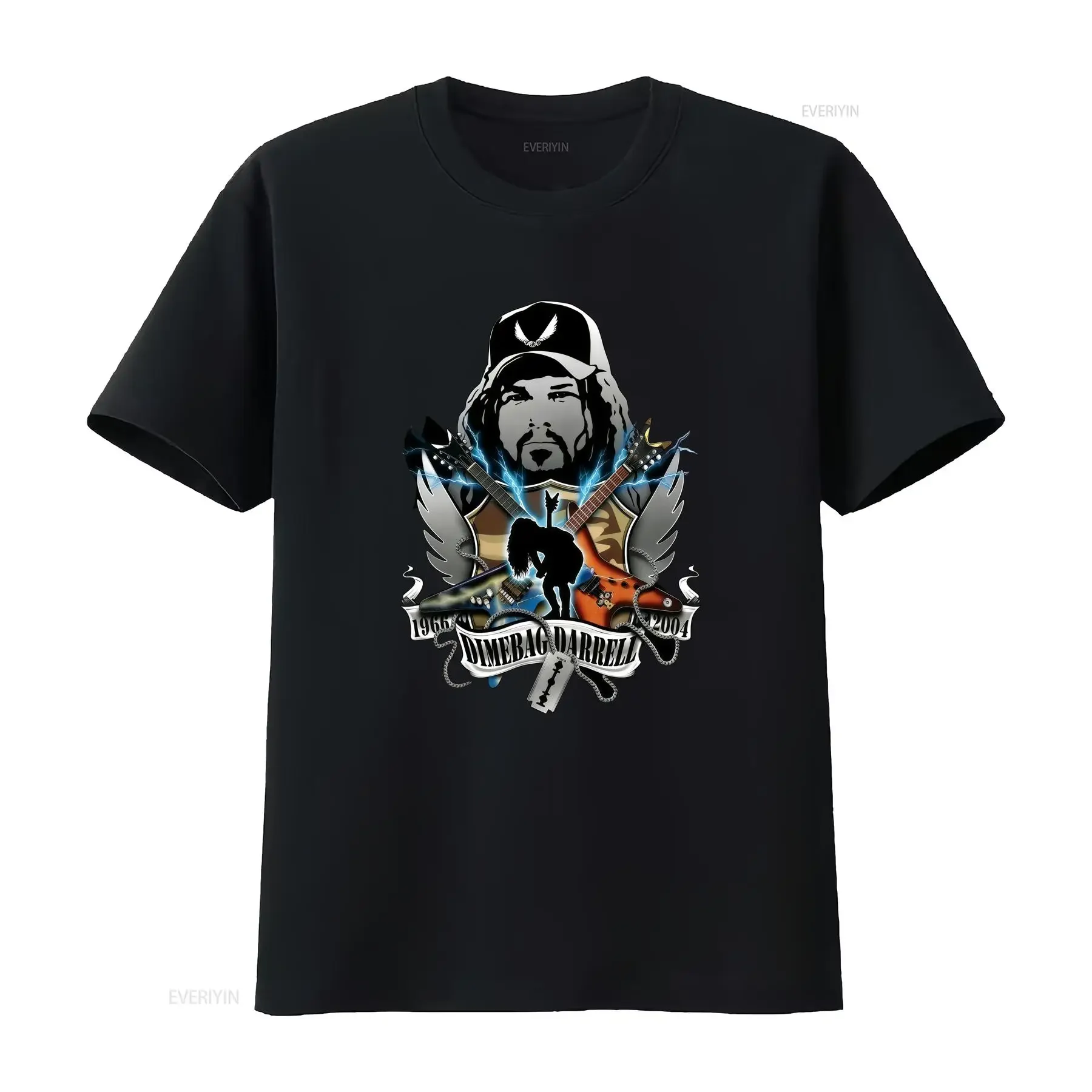 dimebag darrell T shirt one side hot graphic new vintage Washed fashion streetwear Casual Top For Everyday Wear Unisex Stylish