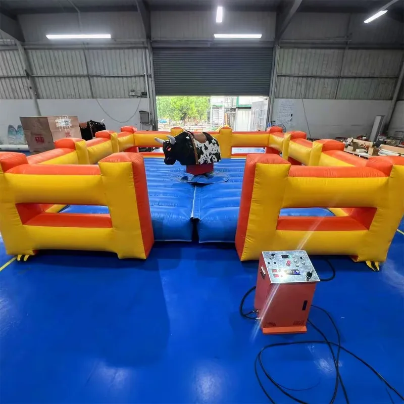 Mechanical Competitive Bull Ride Shark Bull Challenge Inflatable Game PVC Commercial Redeo Bull Machine