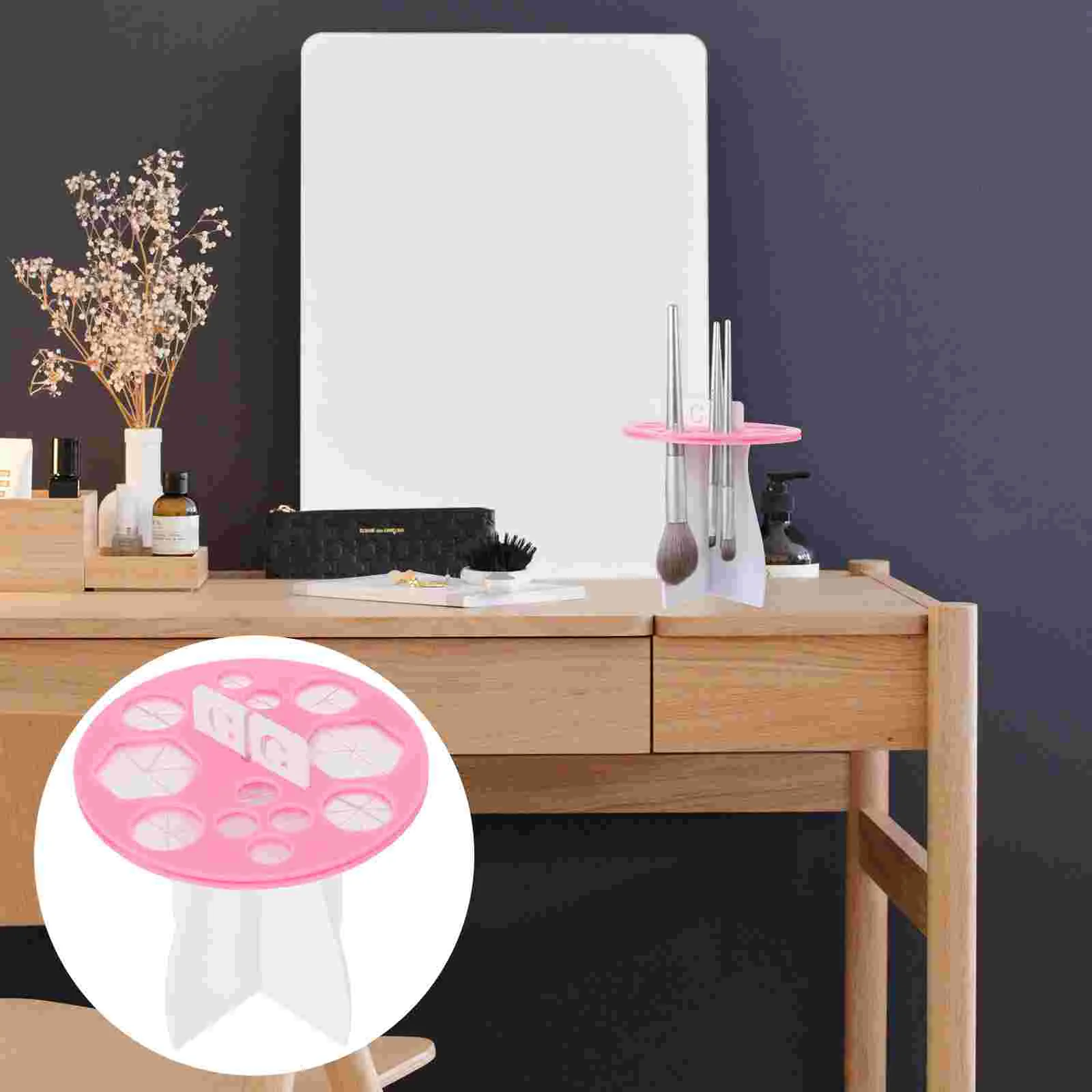 Cleaner Makeup Brush Drying Rack Dryer Machine Holder Liquid Pink Plastic