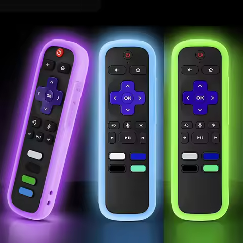 Luminous Silicone Remote Control with Rope Suitable for TCL Hisense Roku TV Remote Control Cover Case Home Supply