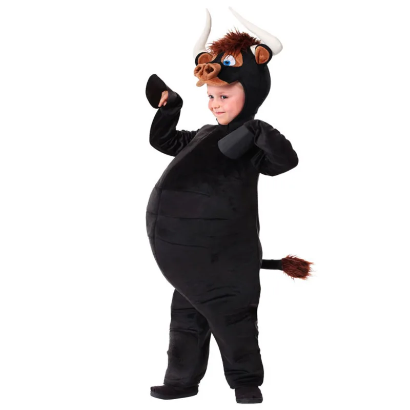 

Halloween Children's Day Carnival Stage Performance Children's Toddler Animal Black Bull Ferdinand Costume