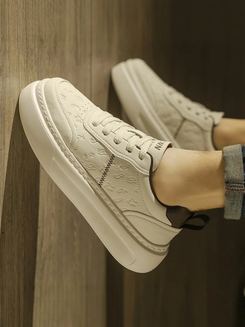 

Casual Leather Surface Anti-Slip Men's Shoes 2026 New Style Youth Fashionable Versatile White Small Audience Board Shoes