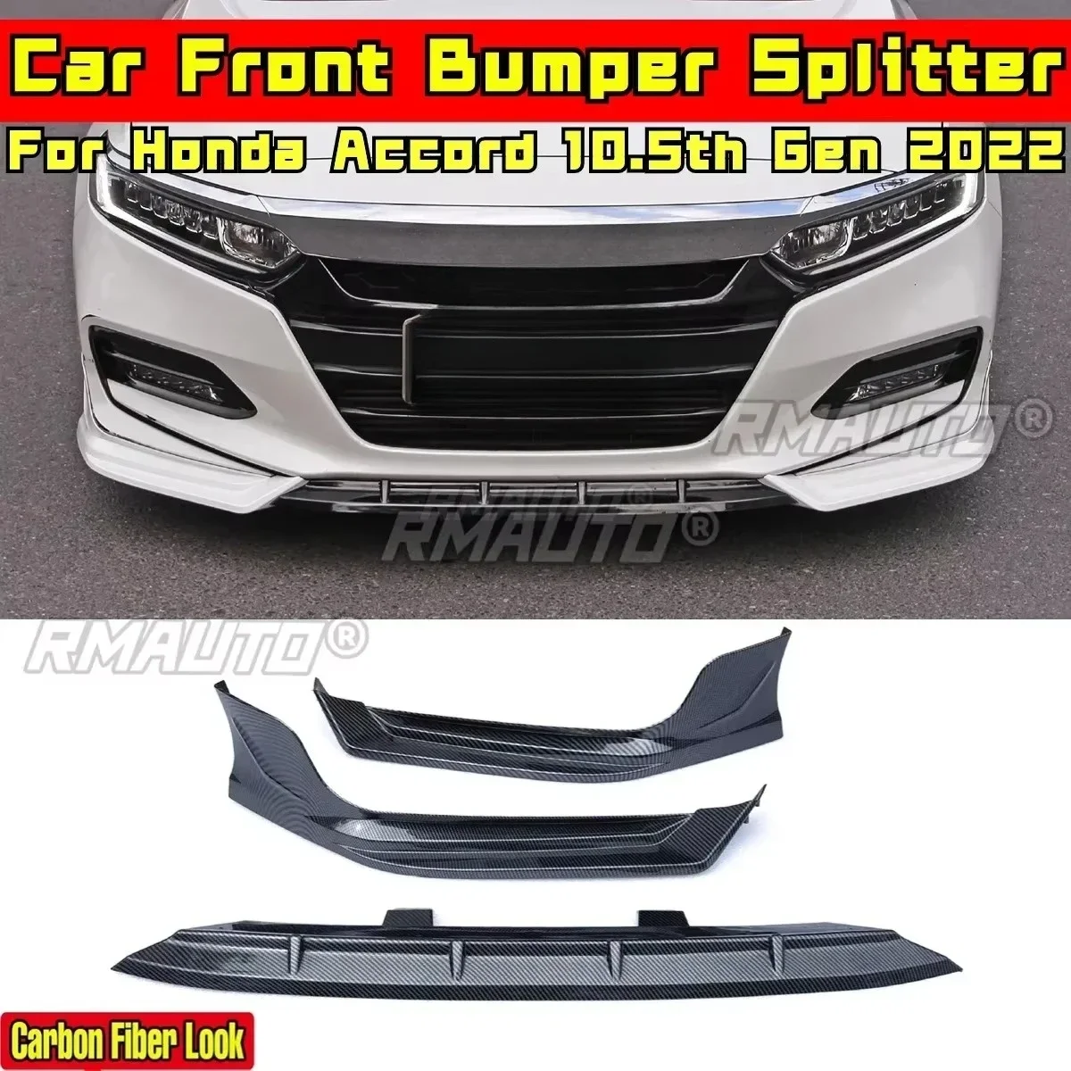 

For Honda Accord 10.5th Gen 2022 Rear Bumper Lip White SK-260 Style Front Bumper Splitter Cover Body Kit Modification Part