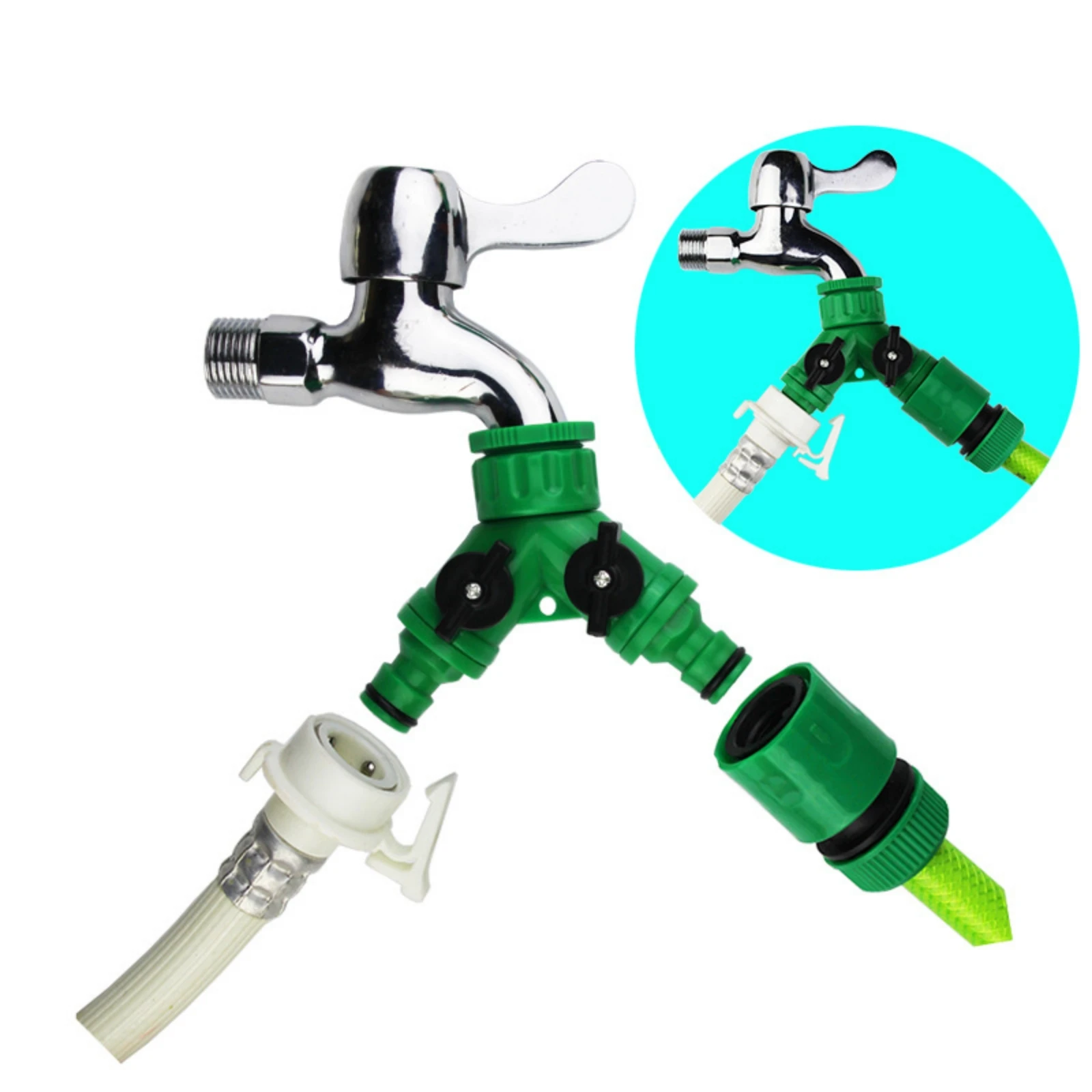 Garden Hose Quick Connectors Y-shaped Water Splitters 1/2\