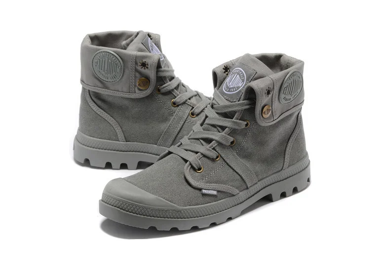 PALLADIUM-Baskets montantes Pallabrouse All Grey pour hommes, bottes de rinçage, chaussures décontractées en toile, taille Eur 36-45