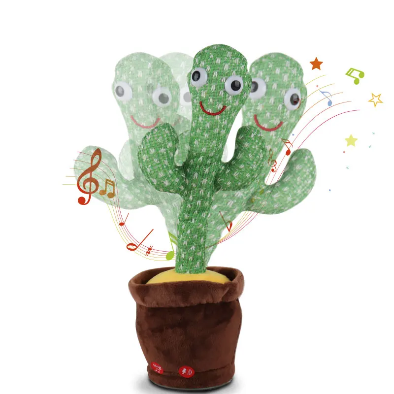 Children's plush toys sing and dance funny swing music plush dance cactus plush electric toy