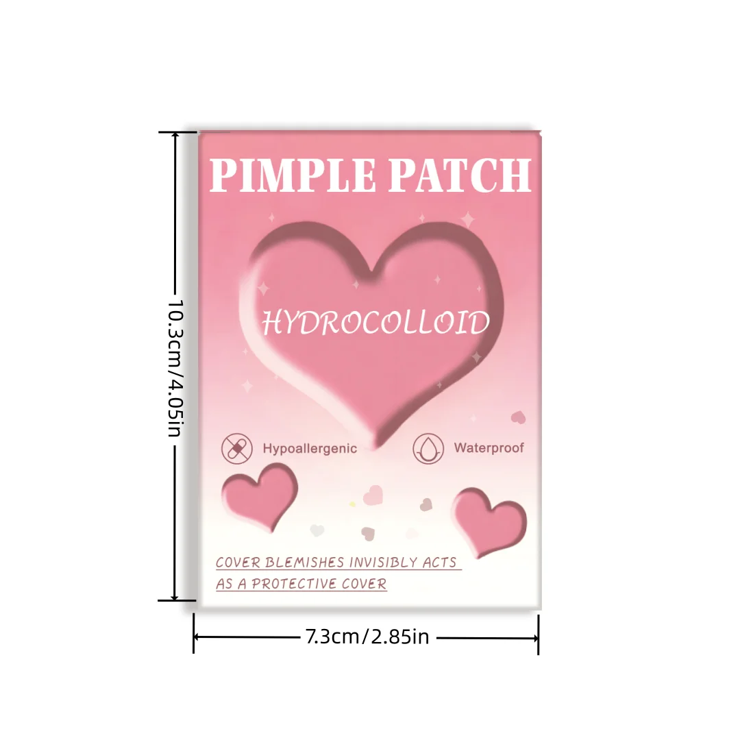 1080 قطعة من رقع حب الشباب الوردية على شكل قلب، رقع حب الشباب للوجه، رقع حب الشباب المخفية، ورقع البثور، رقيقة جدًا و