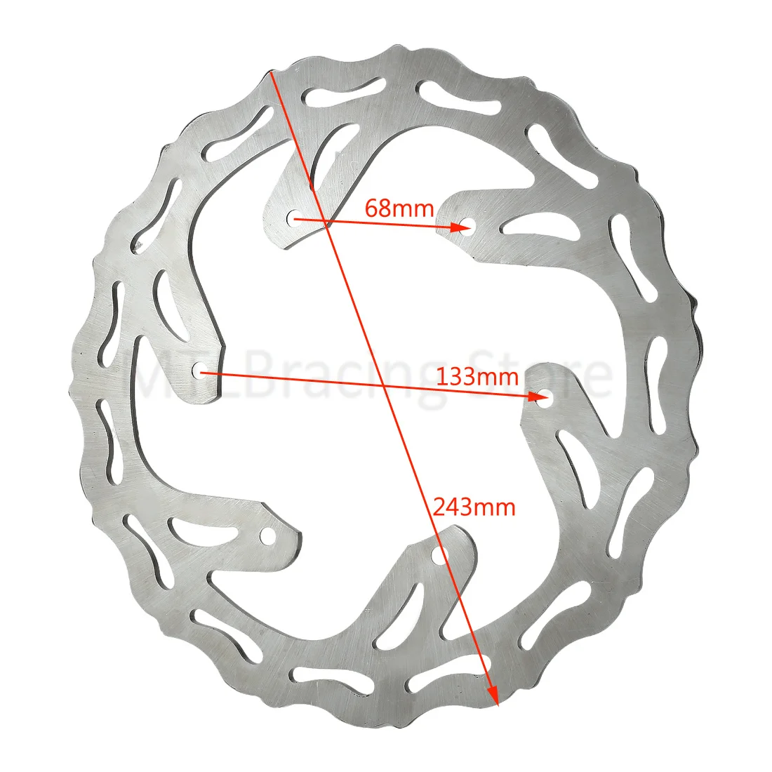 Motorcycle Rear Wheel Brake Disc For YAMAHA YZ125 2002-2021 YZ125X 2021-2022 YZ250X 2017-2022 YZ250F 2002-2015 Brake Rotor 245mm