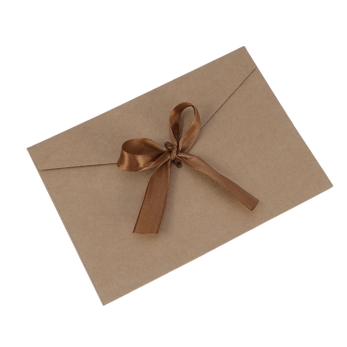 

10 pcs 17.5X12.5Cm Retro Kraft Paper Flap Elegant Ribbon Design Invitation Cards Wedding Birthday Shower Party Blank