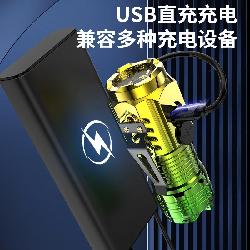 Multi functional 3 LED Flashlight 18350 Super Bright Torch Rechargeable USB Light Waterproof with CAP CLIP for Hiking Camping