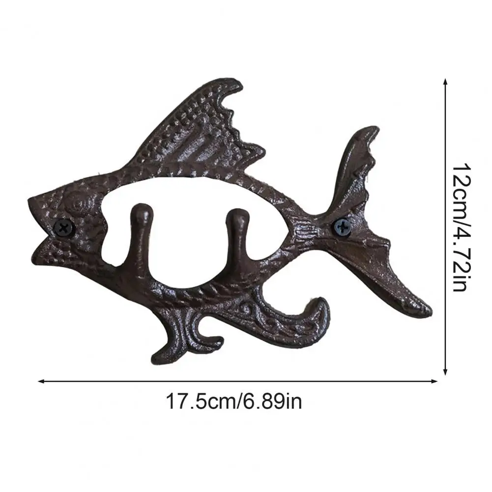 

Multi-use Wall Hook Cast Iron Flying Fish Hanger for Keys Tools Dried Flowers,Unique Housewarming Gift for Gardeners