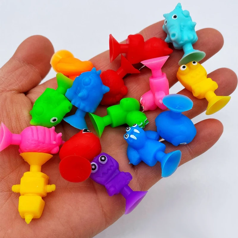 60PCS Mini Sucker Dolls Silicone Suction Toy Funny Gifts For Kids Party Favors for Boys And Girls Classroom Prizes