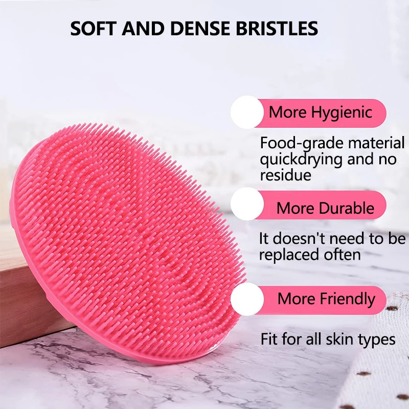 لينة سيليكون الجسم الغسيل الشامبو فرشاة يده دش التطهير فرش التقشير حمام فرشاة رئيس مدلك أدوات الاستحمام #3