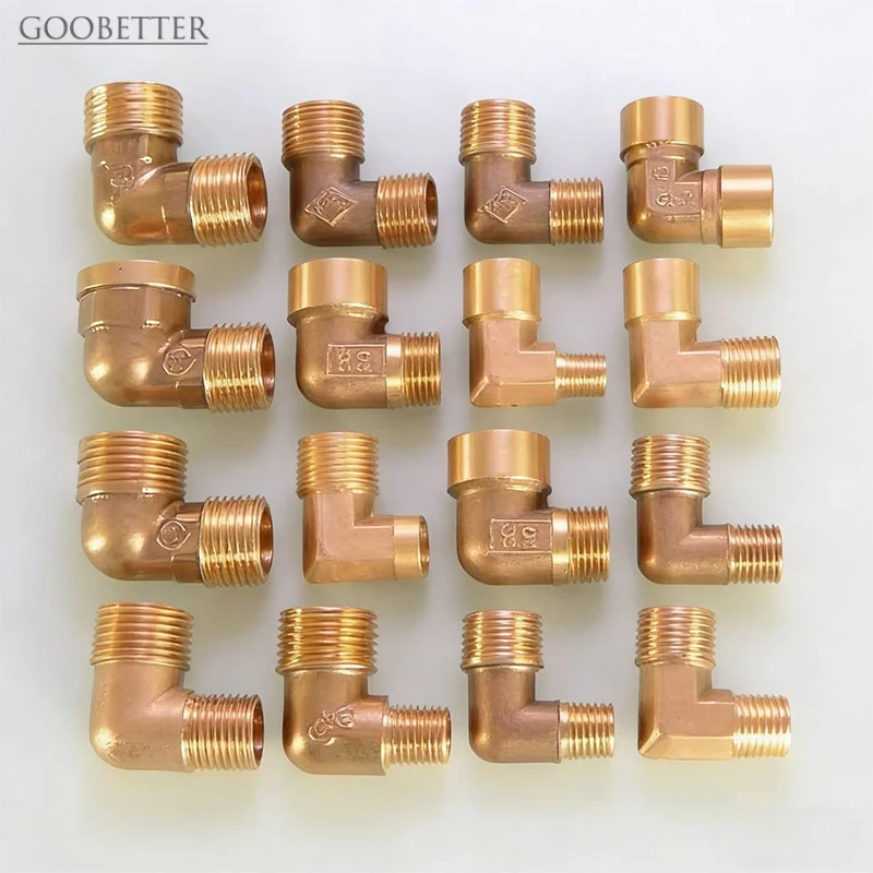 Brass 90 Degree Elbow 1/8 1/4 3/8 1/2 3/4 NPT Male Female Thread Water Fuel Oil Gas Hydraulic HVAC Industrial Fitting view 6