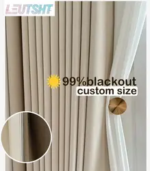 Thickened Cotton Linen Blackout Curtains for Bedroom Dining Luxury Modern Customized Thermal Insulation Window Tulle