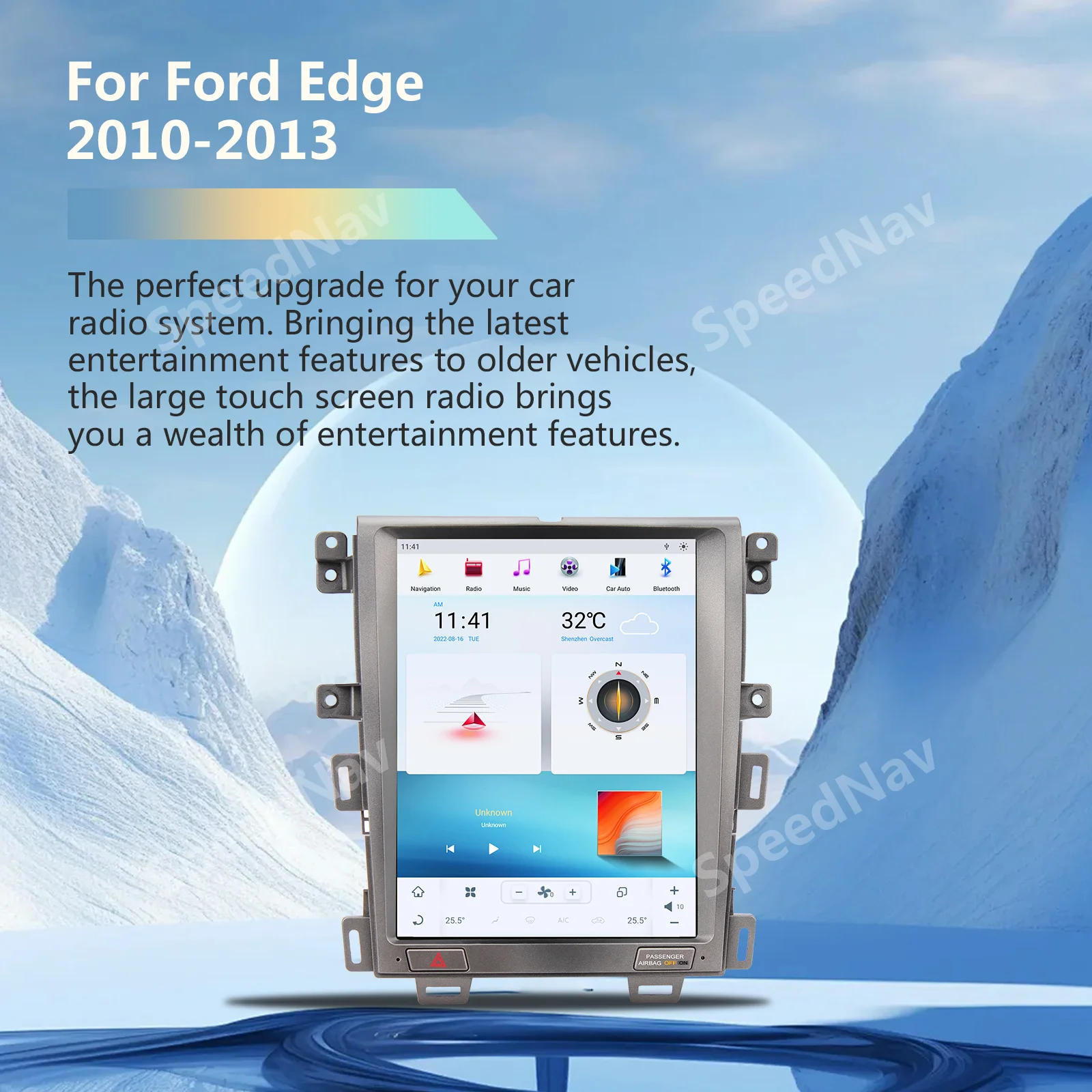 Car Automotive Multimedia Player For Ford Edge 2010 -2012 2013 Android Carplay Radio Stereo Screen Intelligent Systems Head Unit