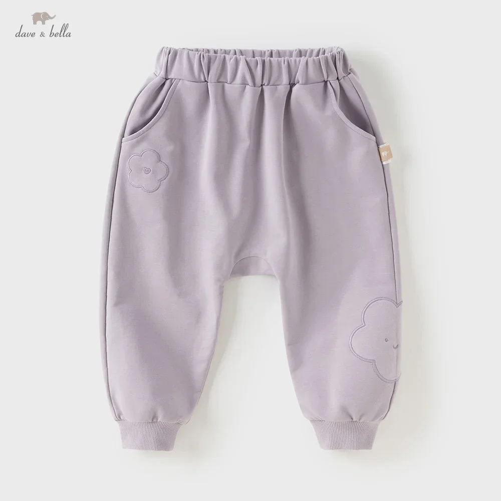 

Dave Bella Girls Baby Straight Trousers Autumn Fashion Casual Gentle Cute Children's Knitted Pants Loose Sport Outdoor DB3253249