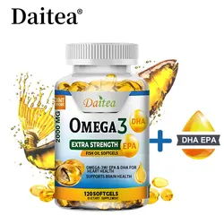 Omega 3 Fish Oil Triple Strength 2000 mg EPA & DHA, Maximum Potency, Heart, Joint, Immune & Brain Health, Antioxidant Supplement