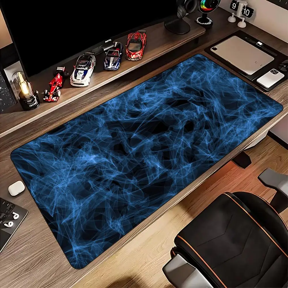 

Blue smoke design Mouse Pad Desk Mat with Stitched Edges non-Slip rubber base gamer pc accessories Gaming mat Extended pad