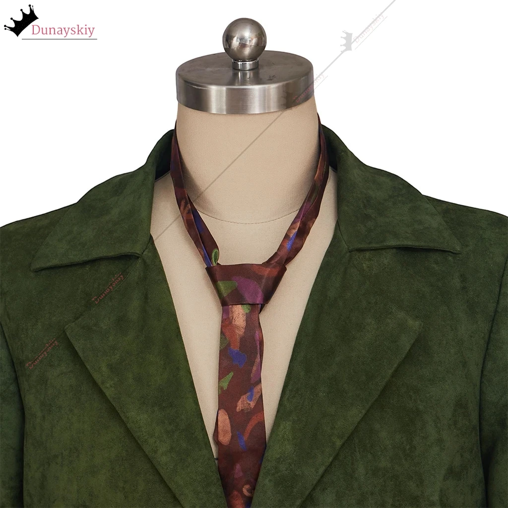 Game Disco Elysium Cosplay Harrier Du Bois Costume Green Suit+Tie Unisex Outfit Halloween Anime Outfits Prop Role-playing Suits