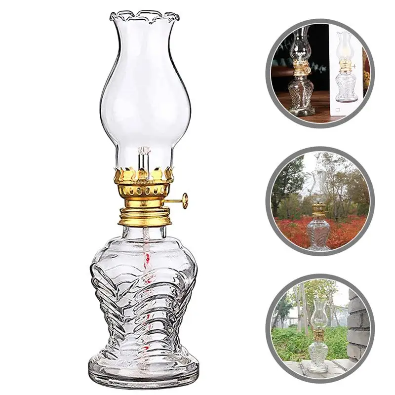 Glass Kerosene Lamp Glass Oil Lamp Vintage Oil Lamp Home Kerosene Lamp Home Glass Oil Decors Retro Vintage Lamp Shadeative New