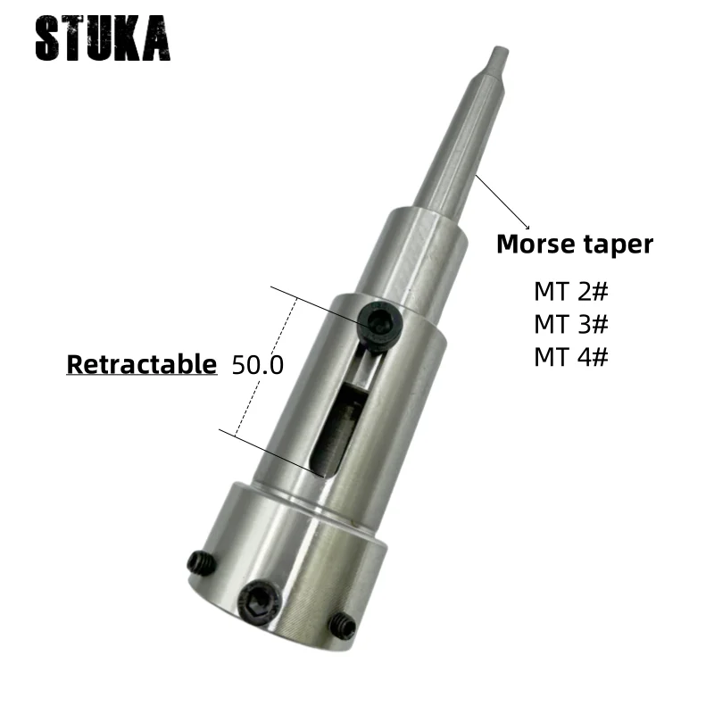 Suporte de Matriz Redonda Retrátil Tail Stock Morse Taper Manga Fixa para Máquina de Tapping Fresagem de Torno Rosca Externa