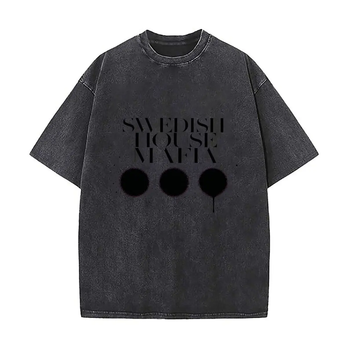 Camisetas Oversize Vintage con Estampado Gráfico de la Mafia de la Casa Sueca, Estilo Desgastado, para Citas de Café