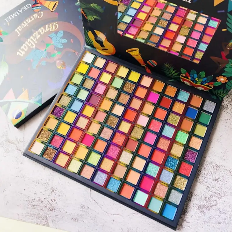 Paleta de sombras de ojos de colores, resistente al agua, larga duración, lentejuelas metálicas, pigmento de maquillaje de ojos sin polvo volador, cosméticos para ojos TSLM2