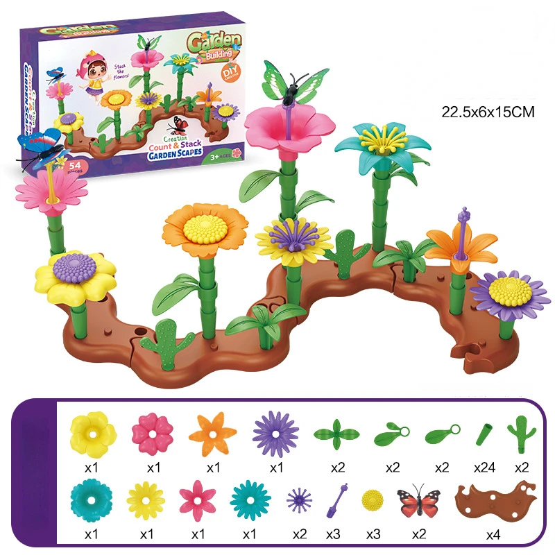 Bausteine DIY Mosaik Garten Welt Kinder pädagogische Aufklärung kreative Blume Ziegel Spielzeug kreatives Geschenk für Kinder