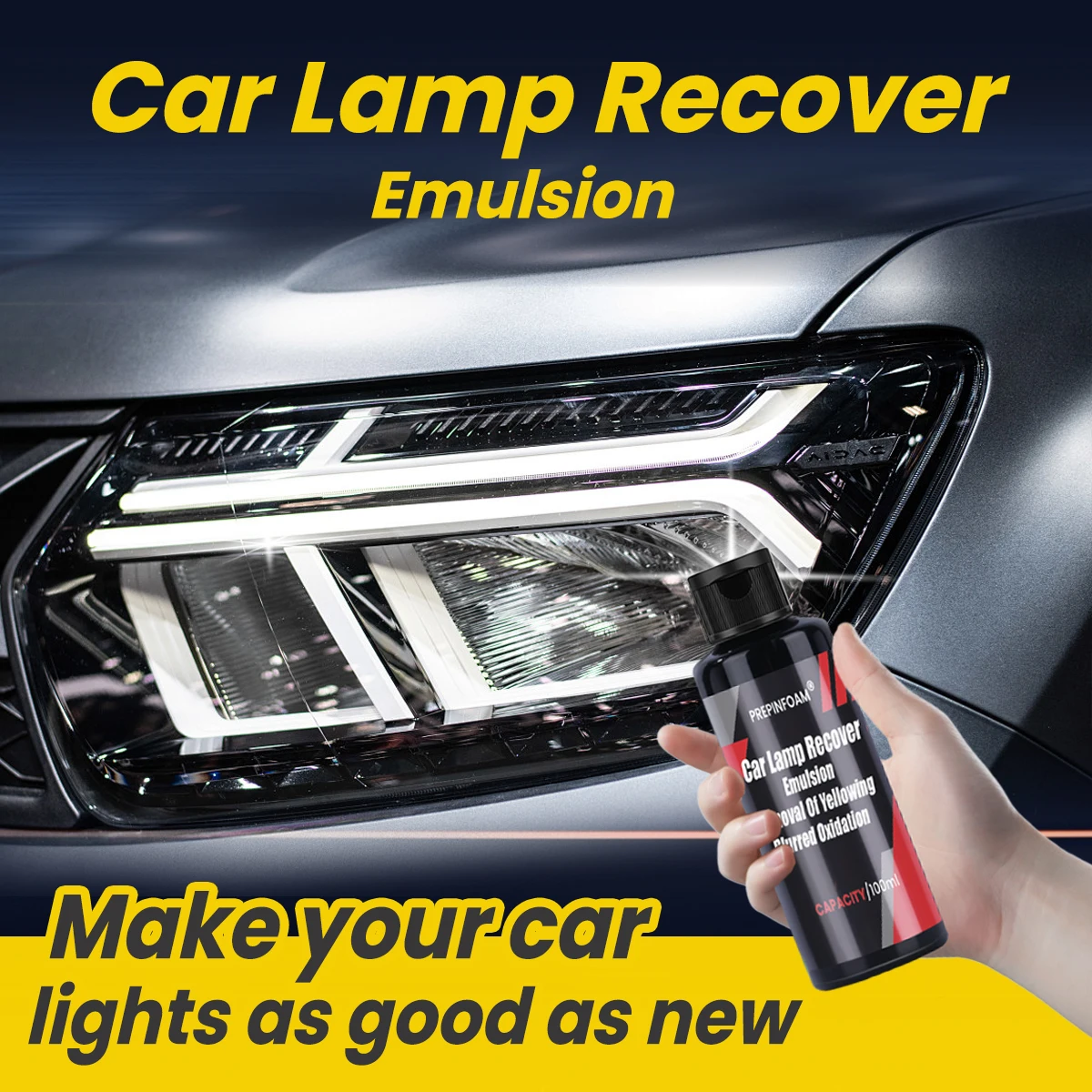 Prepinfoam-P3 Car Headlight Repair Emulsion Removes Oxidation Scratches and Yellowing Lampshade Polishing Repair Agent