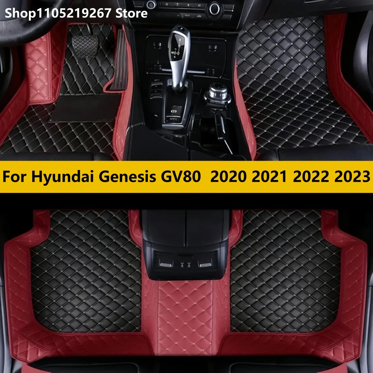 

Custom Car Floor Mat for Hyundai Genesis GV80 2020 2021 2022 2023 Interior Details Accessories Artificial Leather