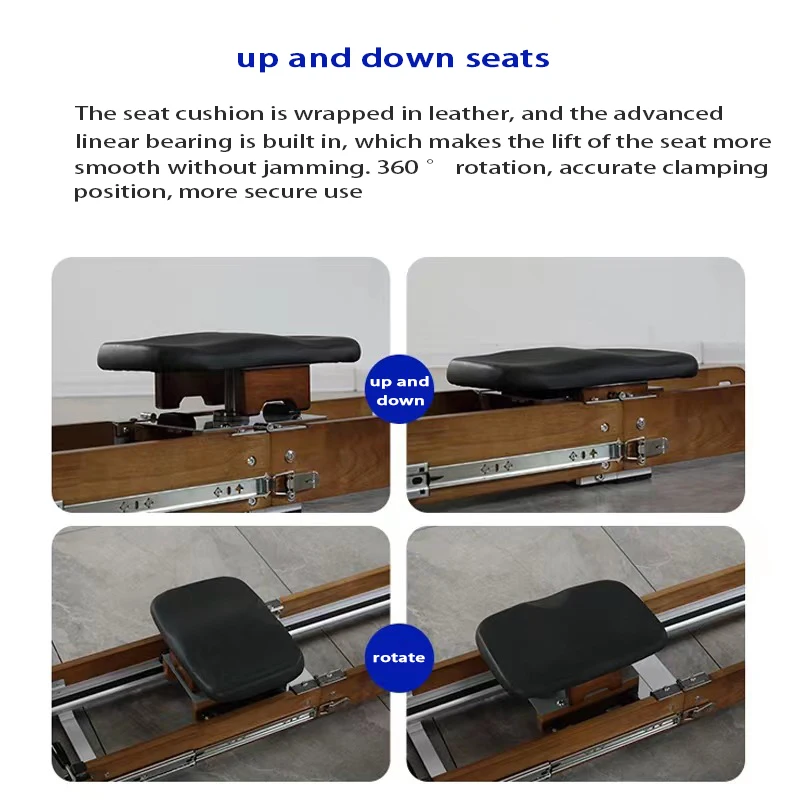 Solid Wood Water Resistance Rowing Machine, Household Foldable Water Resistance Rowing Machine, Commercial Gym