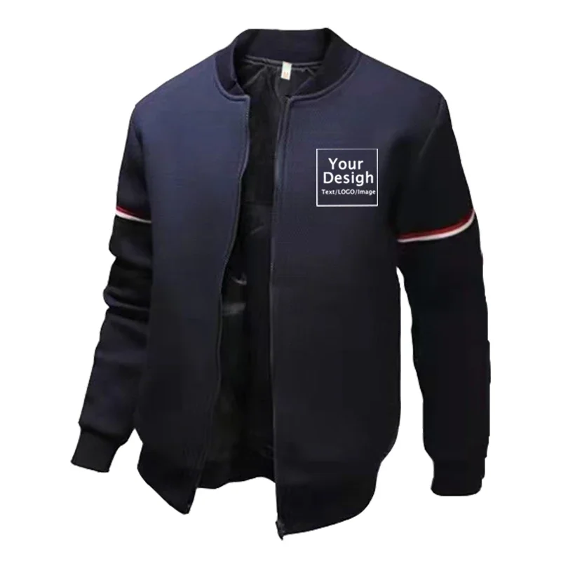 Chaqueta personalizada para hombre, chaquetas de uniforme de béisbol de invierno para hombre, abrigo de manga larga, chándal informal con cremallera, ropa de calle para exteriores, prendas de vestir