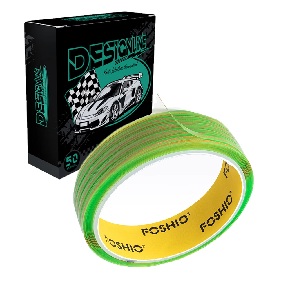 FOSHIO 500 см лента без ножей, дизайн автомобильной пленки, линия резки, меняющая цвет, пленка для укладки, инструмент для резки, виниловая пленка, твердые скребки для карт