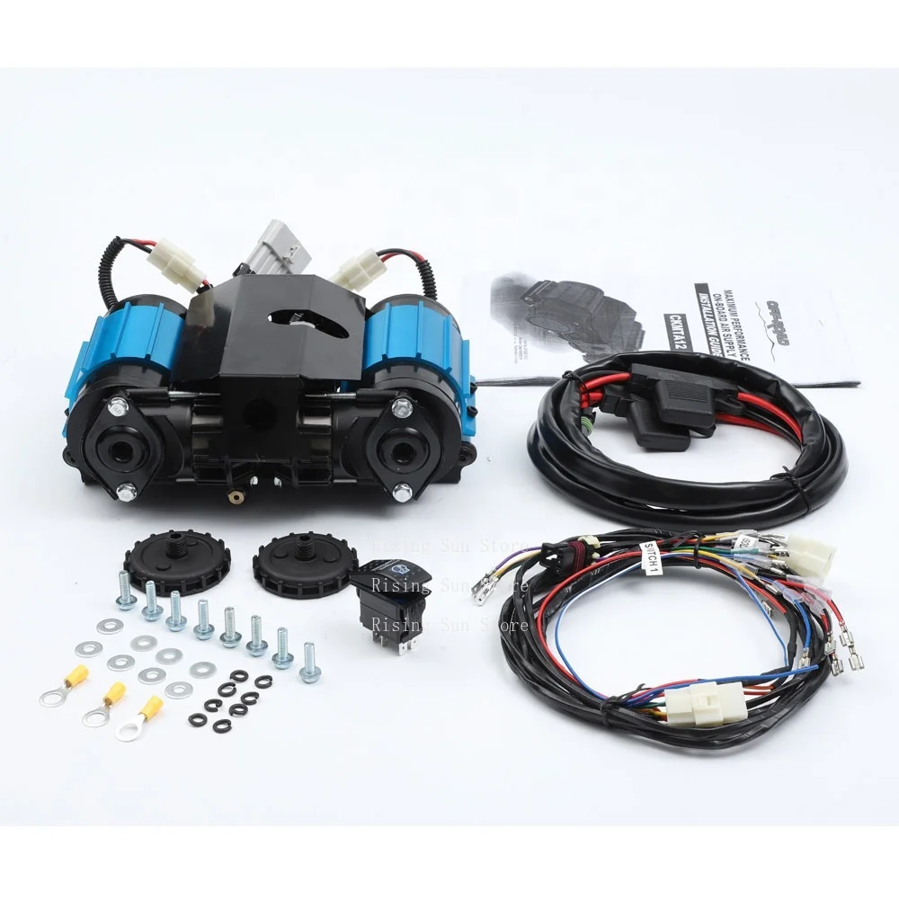 DC12V Four-Wheel Drive Tire Deflator, Portable Four-Wheel Drive Air Compressor Pump, Two-Cylinder Air Pump