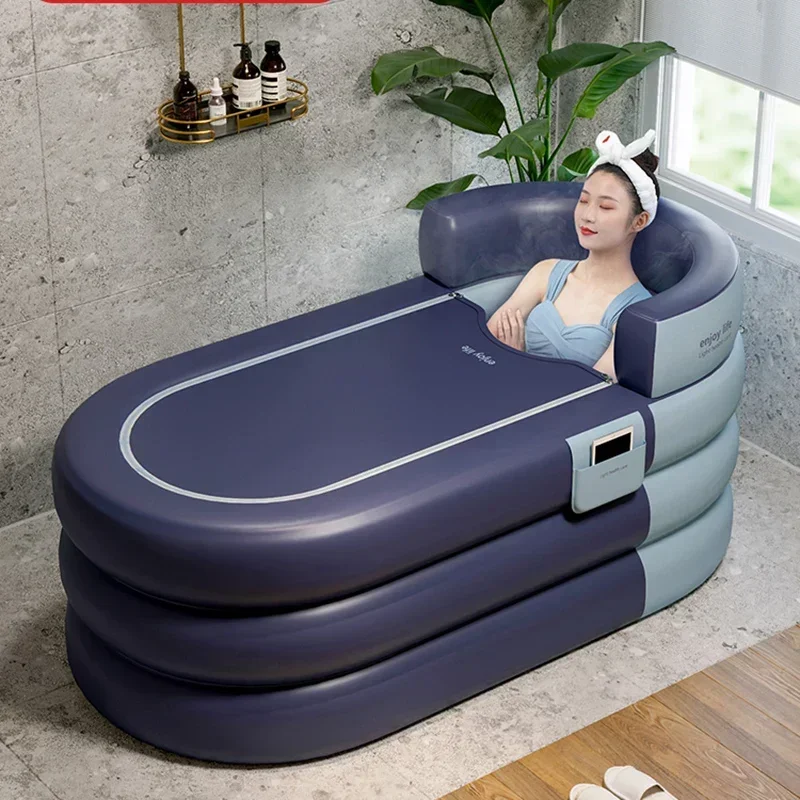 Thickened Plastic Space Capsule Inflatable Bathtubs,Household Foldable Bath Bucket,Rental Room Bath Tub Artifact, Japanese Style