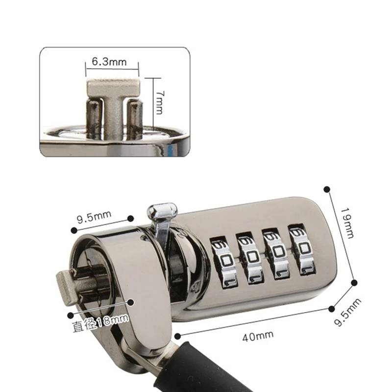 Blokady bezpieczeństwa laptopa z blokadą kabel do laptopa z zabezpieczeniem przeciw kradzieży 3 klucze 6.5 Ft Lomputer Lock kompatybilny dla laptopów, Imac, telewizor zewnętrzny