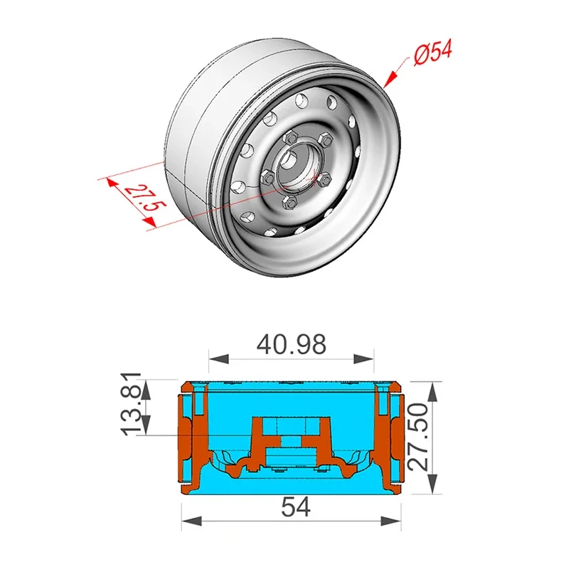 GRC 1,9 Zoll Metallräder Lock Reifen Retro Nabe Felge für 1/10 RC Crawler Auto Traxxas TRX4 Defender TRX6 AXIAL SCX10 RC4WD Diy Teile