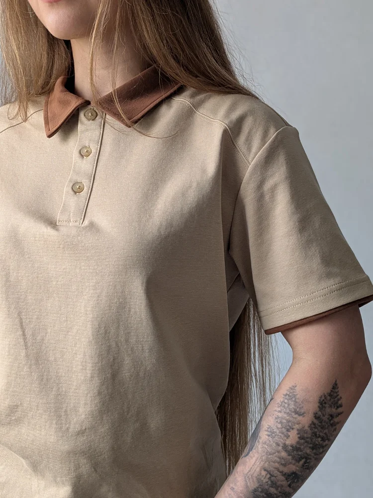Streamgirl Summer Women's T-shirts And Polo Shirts Woman Cotton Black Loose Short Sleeve Brown Polo T Shirts For Women Oversized 9 S58731995d18c4e5b8af2ad30b5cf3d6ck
