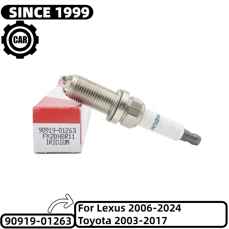 

4pcs Iridium Spark Plug 90919-01263 FK20HBR11 for Lexus GS250 GS350 GS450h IS250 LS460 Toyota Crown Mark 4GR-FSE