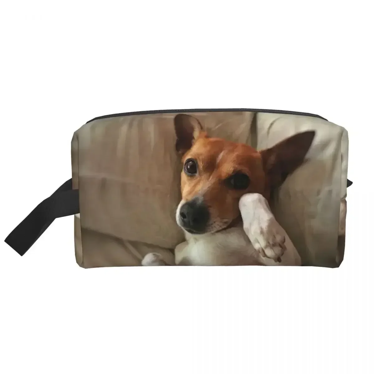 Funny Jack Russell Terrier Meme Makeup Bag Women Travel Cosmetic Organizer Cute Dog Lover Storage Toiletry Bags