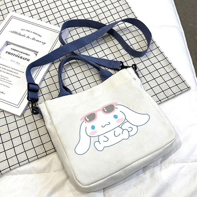 Cute Cinnamoroll Canvas Bag Wild Student Women Handbag ShoulderBag Female Harajuku Diagonal Crossbody Bags for Girl Pouch Bolsas