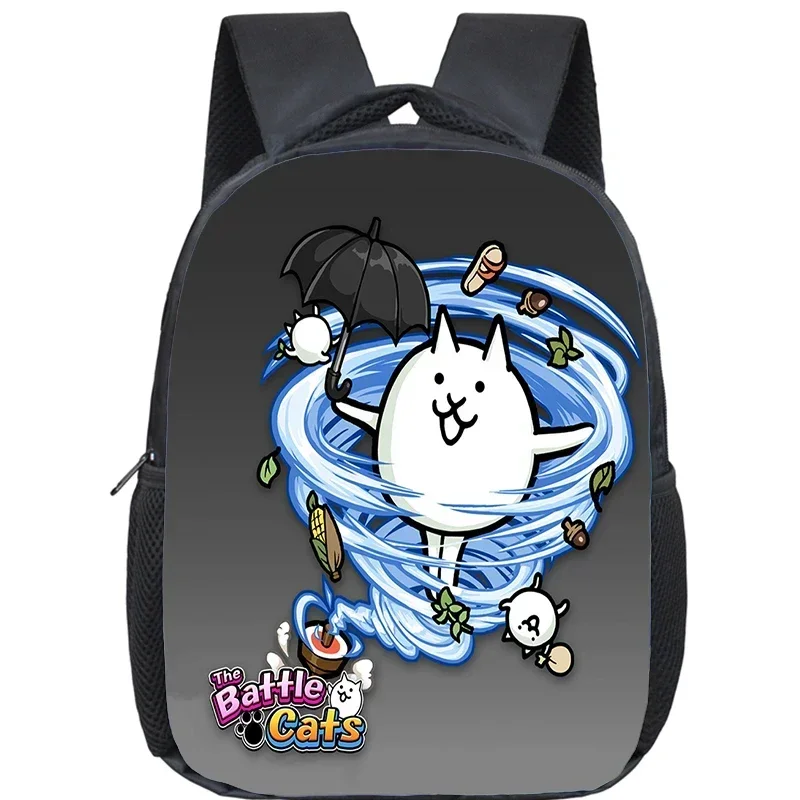 กระเป๋าเป้ลายการ์ตูนแบทเทิลแคทส์ สำหรับเด็กชายและเด็กหญิง กระเป๋าหนังสือเด็กอนุบาล ขนาด 12 นิ้ว กระเป๋าเรียนขนาดเล็ก ของขวัญสำหรับเด็กกลับไปโรงเรียน โมชิล่า