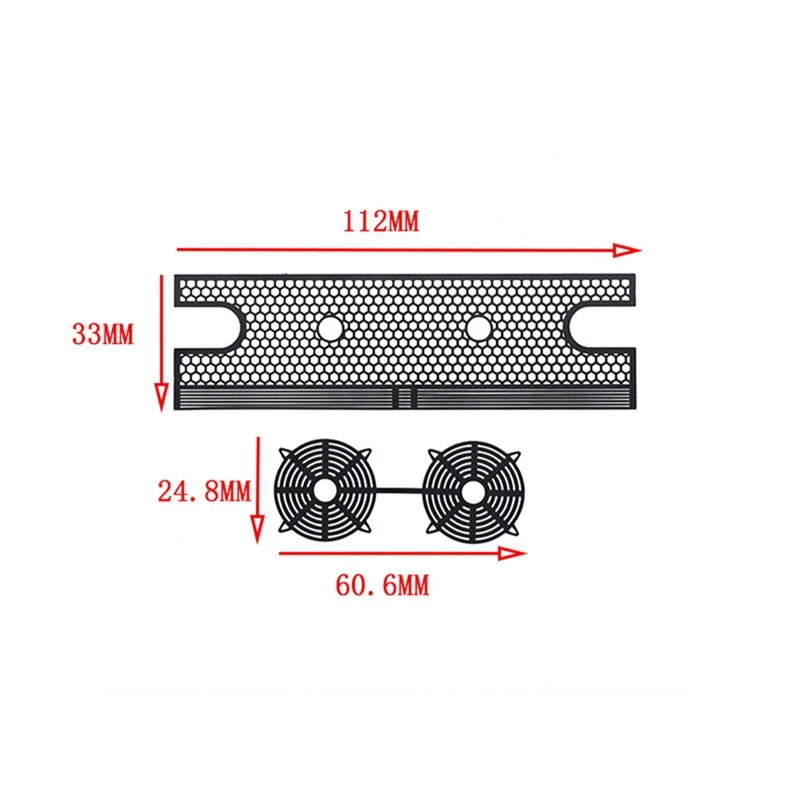 1 conjunto para traxxas trx4 ford bronco malha de metal simulação tanque água radiador modificado acessórios atualizados prata