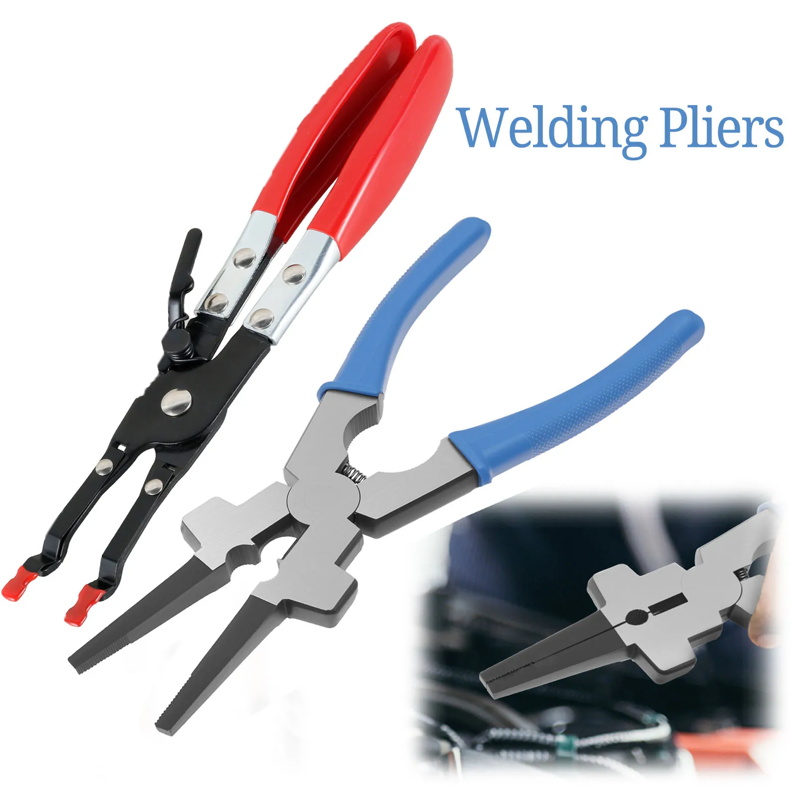 8Inch Welding Pliers Multifunctional High Carbon Steel Flat Mouth Pincers Refined MIG Welding Auxiliary Tool Removing Wire Cut