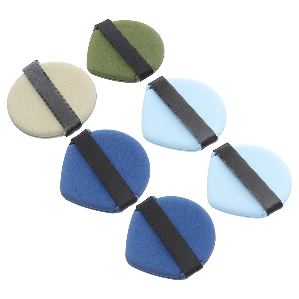 6 قطع من أدوات توزيع بودرة المكياج المرنة لكريم الأساس الجاف والرطب للاستخدام المزدوج للوجه برايمر إسفنجة كريمية لمستلزمات المكياج