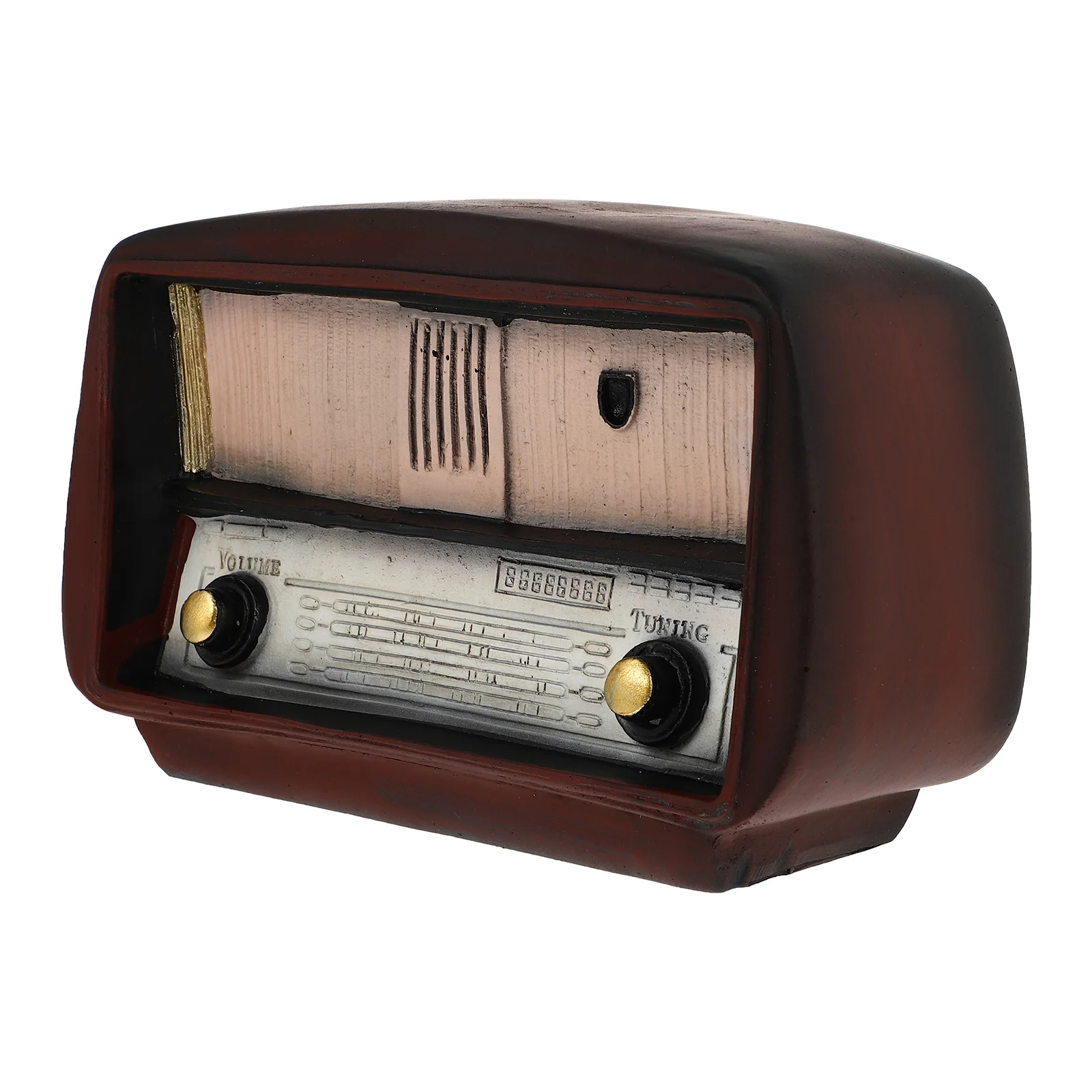 

Vintage Old Style Radio Resin Desktop Display Ornament for Home Office Decoration Retro Creative Craft Ideal Table Bookshelf