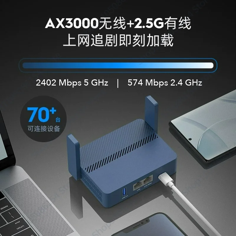 TR3000 Mini Router AX3000 WiFi6 Portable and Compact