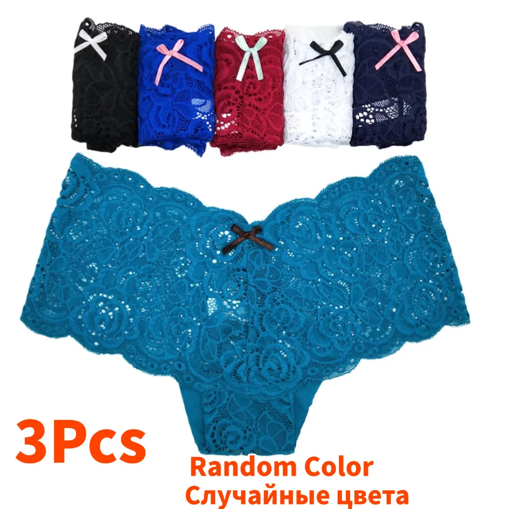 XL XXL Lace Panties Women Sexy Lingerie Floral Black Brief 1/3/5/10Pcs Calzones Para Mujer Underpants Female Underwear Thin