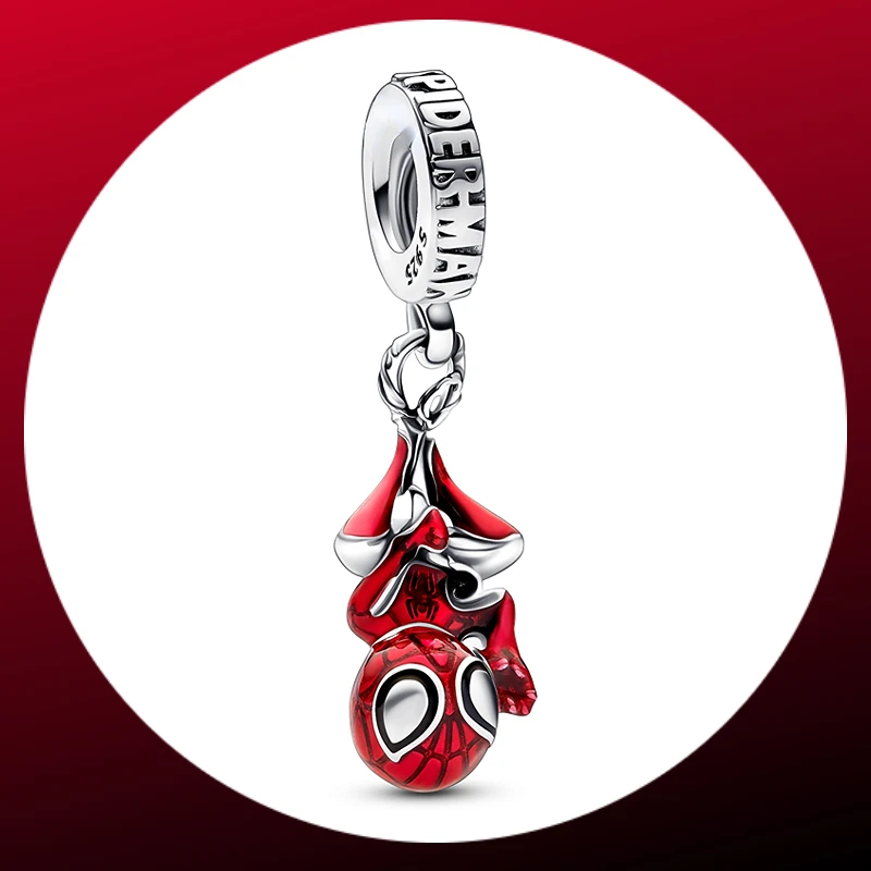 Disney-Breloques Marvel Spider Man, perle en argent regardé 100%, convient au bracelet Pandora original, super cadeau de bricolage, 925 argent regardé